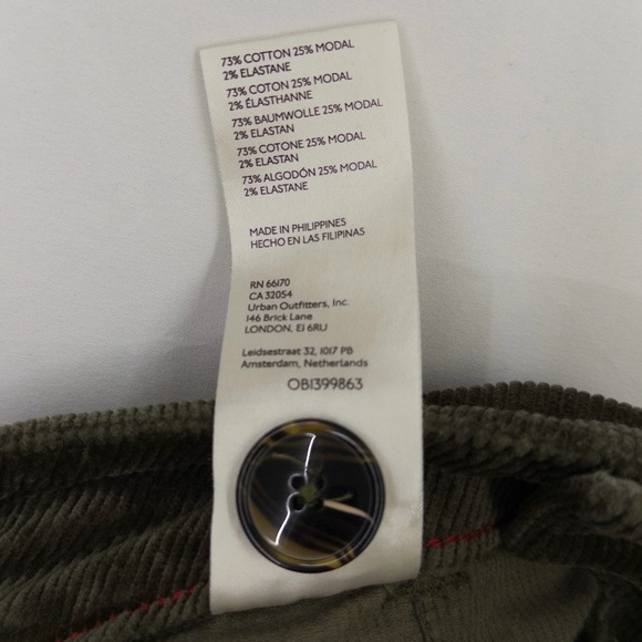 Anthropologie Maeve The Colette Cropped Green Corduroy Pants Wide Leg Size 25 - Picture 12 of 12